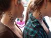 Airbrush tattoo design on neck